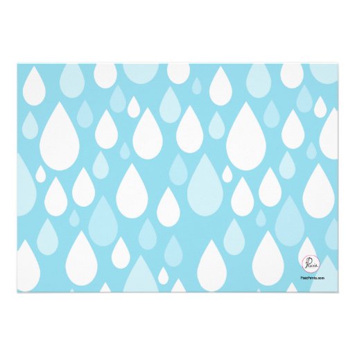 Raindrops Blue Photo Baby Shower Invitation