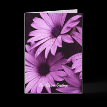 Raindrops Lilac Daisy Flower Custom Card cards