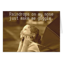 Raindrops on my nose greeting cards