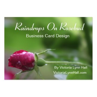Raindrops On Rosebud Photography Business Cards