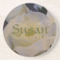 Raindrops on Roses Subdued Customizable Coaster coasters