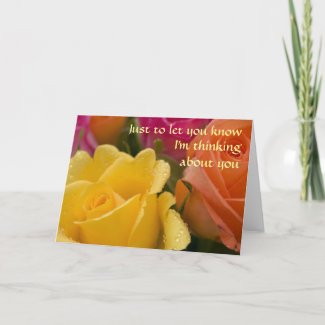 Raindrops on Roses Thinking of You Card zazzle_card