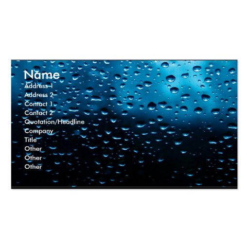 Raindrops on Window Business Card Template (front side)