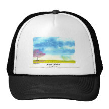 RainField Original Watercolor Painting Hats
