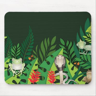 Rainforest Creatures Mousepad by naturespaintbox