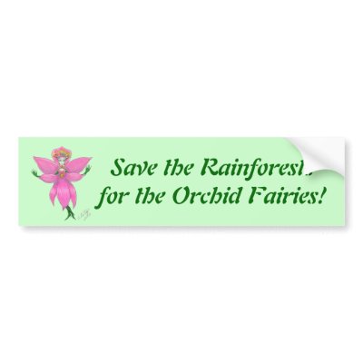 Rainforest Orchid Fairy Bumper Sticker by FHA4You