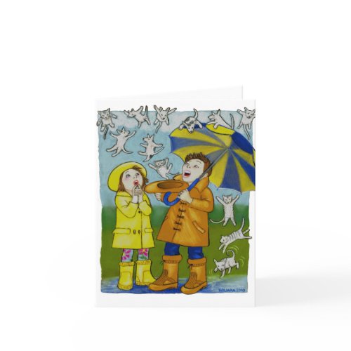 Raining Cats & Dogs Note Card card