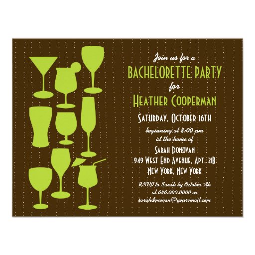 Raining Cocktails Bachelorette Party Invitation