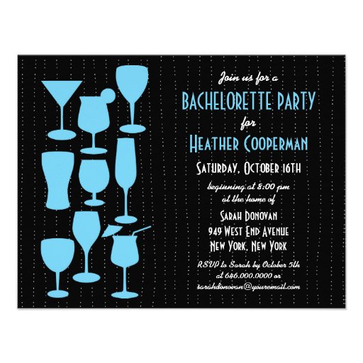 Raining Cocktails Bachelorette Party Invitation