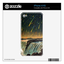 Raining Fire over Water Falls Decals For iPhone 4S