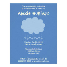 Raining Hearts Bridal Shower Invitations