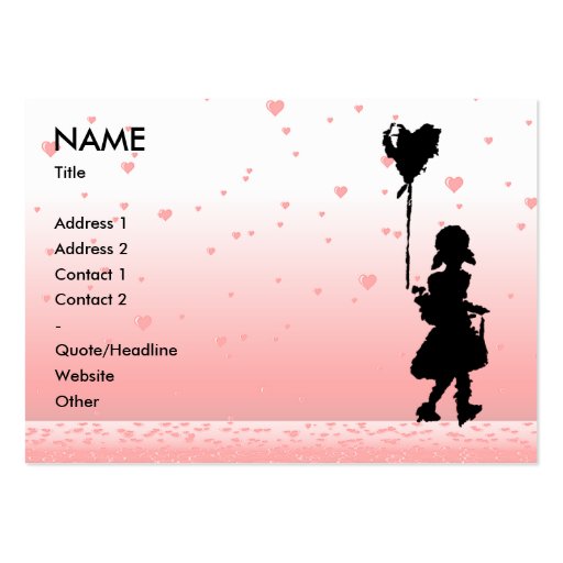 raining hearts business cards (front side)