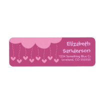 Raining Hearts Personalized Return Address Labels