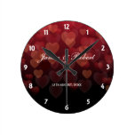 Raining Hearts Round Wallclocks