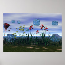 Raining Ice Cubes Surreal Poster Print posters
