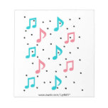Raining music notes notepads