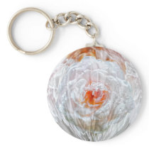 Raining Rose Caught In A Glass Bubble Key Chain