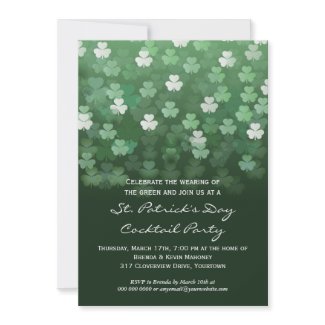 Raining Shamrocks St Patricks Day Party Invitation invitation