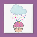 Raining Sprinkles on Cupcake