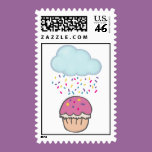 Raining Sprinkles on Cupcake