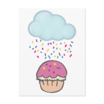 Raining Sprinkles on Cupcake Postcards