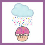 Raining Sprinkles on Cupcake