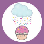 Raining Sprinkles on Cupcake