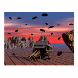 Raining Umbrellas eyes on the roof Postcard