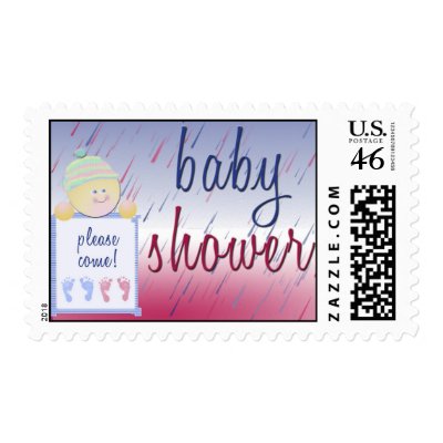 Rainy baby shower stamp by aslentz