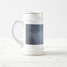 Rainy cloudy stormy sky. Gray and Blue. Mug