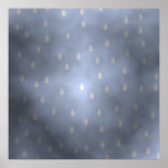 Rainy cloudy stormy sky. Gray and Blue. Poster