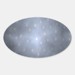 Rainy cloudy stormy sky. Gray and Blue. Oval Sticker