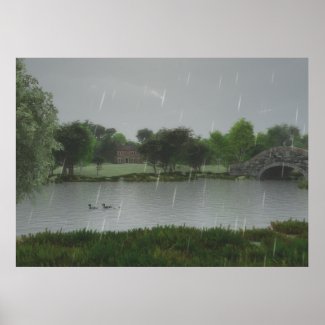 Rainy Day at the Lake Poster