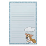 Rainy Day Corgi Stationery (Lined)