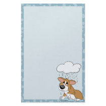 Rainy Day Corgi Stationery (Unlined)