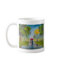 RAINY DAY COUPLE UMBRELLA PAINTING mug