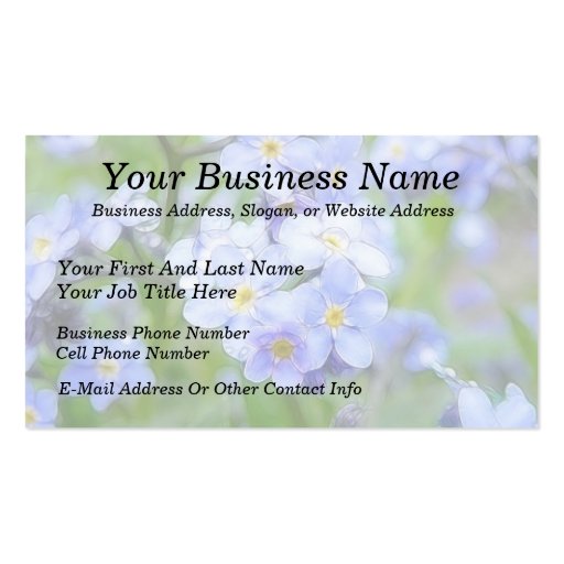 Rainy Day Forget Me Nots Business Cards