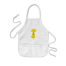 Rainy Day Girl with Teddy Bear Apron