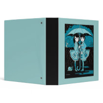 Rainy Day in Blue 3 Ring Binders