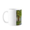 Rainy day red tram romantic couple umbrella mug