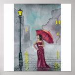 RAINY DAY RED UMBRELLA POSTERS