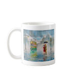 rainy day romantic couple umbrella tram painting coffee mugs