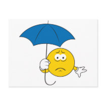 Rainy Day Smiley Face postcards by doonidesigns Rainy Day Smiley Face postcards