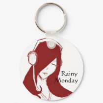 Rainy Monday Headphones Keychain