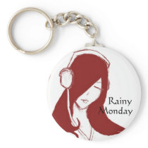 Rainy Monday Headphones Keychain