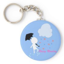 Rainy Monday Rain Rain Keychain