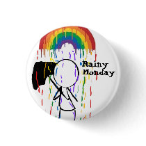 Rainy Monday Rainbow Button