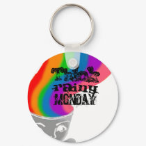 Rainy Monday Think Happy Thoughts Keychain