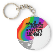 Rainy Monday Think Happy Thoughts Keychain