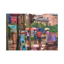 Rainy Morning in Beijing Stretched Canvas Prints